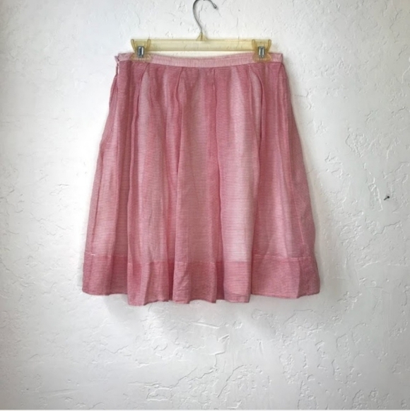 TALBOTS ~ Red Striped Pleated Skirt ~ Preppy Aesthetic ~ Size 8 - Picture 3 of 4